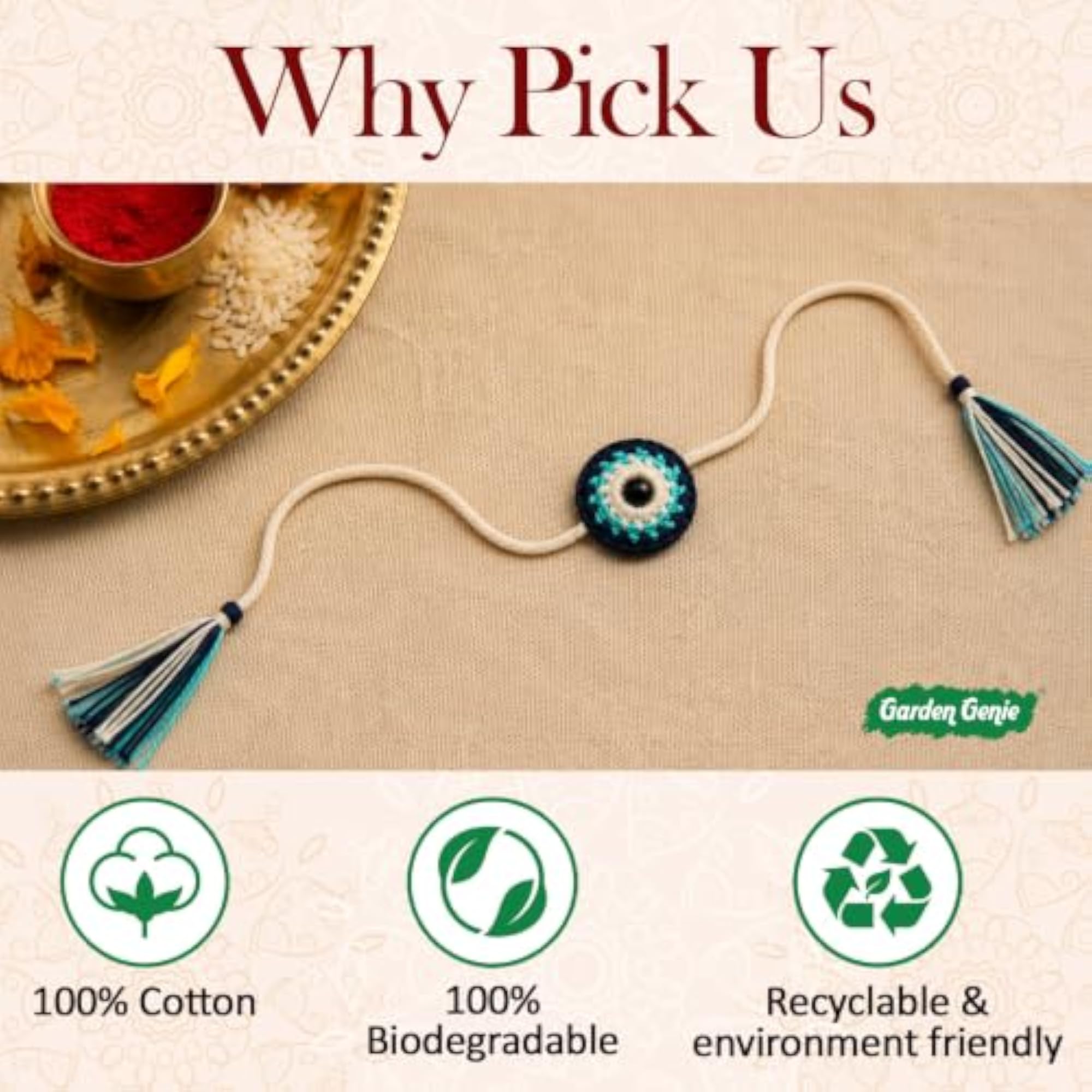 Plantable Seed Rakhi for Brother, Eco-Friendly Gift